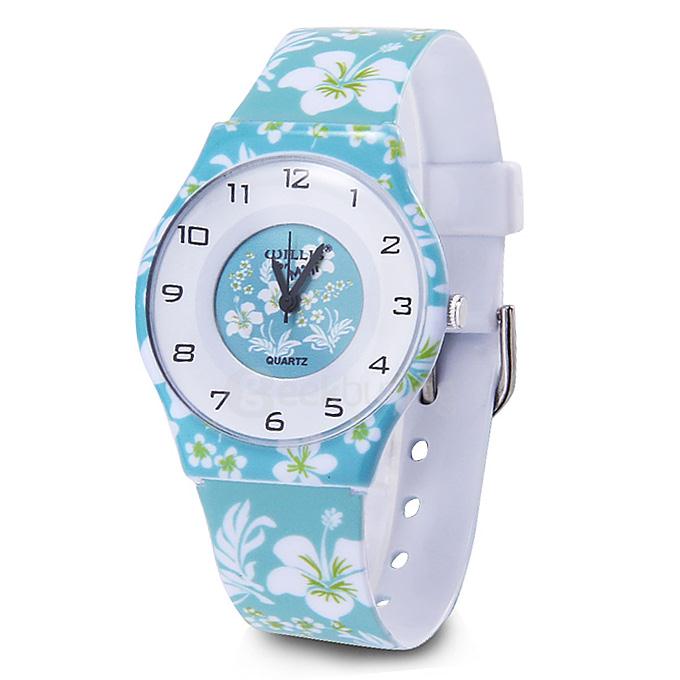 Willis 9918 Orchid Designs Ultra-thin Waterproof Children Watch - Light Blue