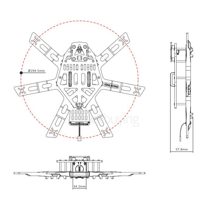 Kingkong SK HEX300 Hexacopter With LED PCB Frame Kit Mixed Material