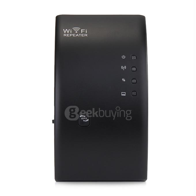300Mbps Wireless-N WiFi 802.11n Repeater Router 2.4GHz WLAN Range Expander Extender Router with US Plug Adapter- Black