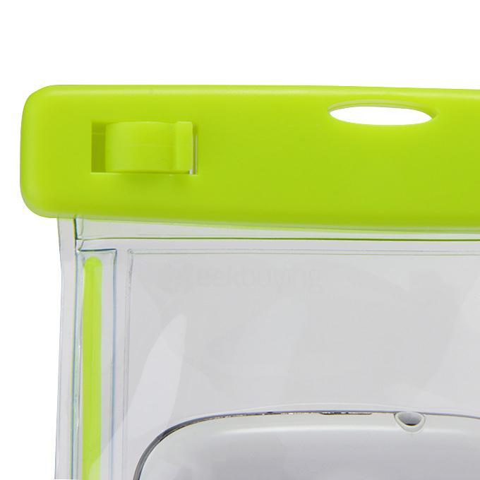 5.5In Ultra Slim Waterproof Case Soft Fluorescent Pouch With Lanyard Protective Cover For Smartphones - Yellow