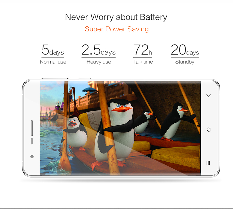 OUKITEL K4000 5.0inch 4G FDD-LTE 4000mAh Android 5.1 Smartphone MT6735 Quad Core 2GB 16GB 13.0MP IPS HD - Black