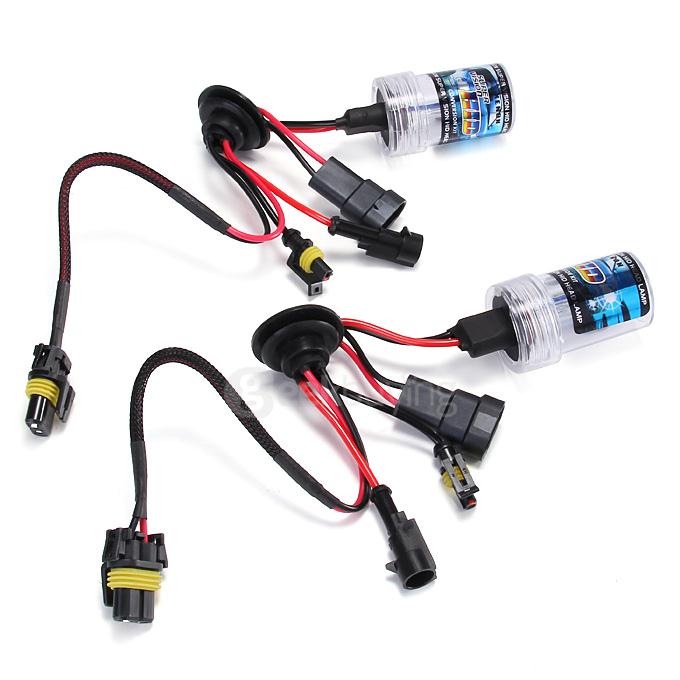 8000K Car H10 55W HID Xenon Headlight Light Lamp Bulb Replacement - Black + White ( One Pair )