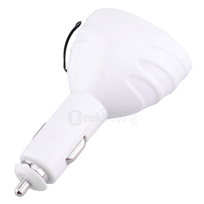 VST-708 3-in-1 Multi-Functional Voltage Thermometer Dual USB Car Charger Adapter - White