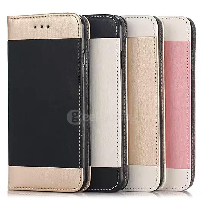 New Style Luxury Golden Filamentous Pattern Wallet Leather Case Cover For Apple iPhone 6s 4.7 inch Phone - Black