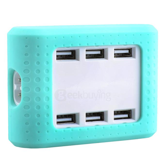US Plug TYD-531 6-Port USB Charger for Android / iOS Devices - Green + White