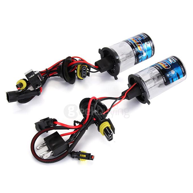 12000K Car H4-2 35W HID Xenon Headlight Light Lamp Bulb Replacement - Black + White ( One Pair )