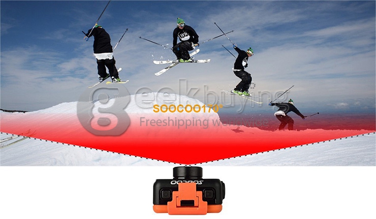 New SOOCOO S70 NTK96660 2K Resolution H.264 Action Camera Waterproof 60M Build-in WIFI Camera with Watch Remote Control