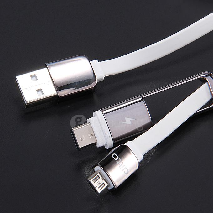 Ditto Type-C + Micro USB 2-In-1 Safe Quick Charger & Data Line USB Convertor Connection Adapter - White