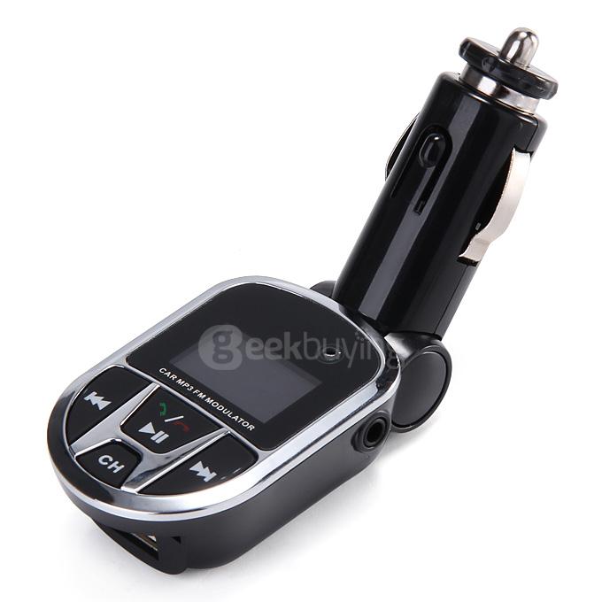 3 in 1 BT013 Bluetooth Adapter MP3 Player Wireless Car FM Transmitter LCD Screen with SD USB Slot - Black + Silver