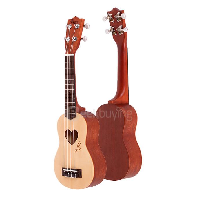 Kaka KUS-LOVE02 21 Inch Mini Mahogany Ukulele Handcraft Wood Children Mini Guitar 4 Aquila Strings