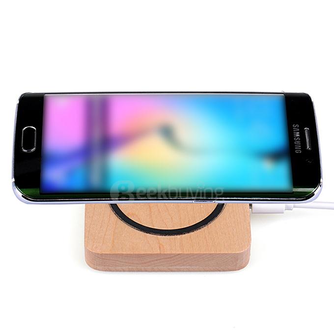 Itian Qi Wireless Charger Wooden Charging Pad for Samsung Google iPhone HTC - Square Shape