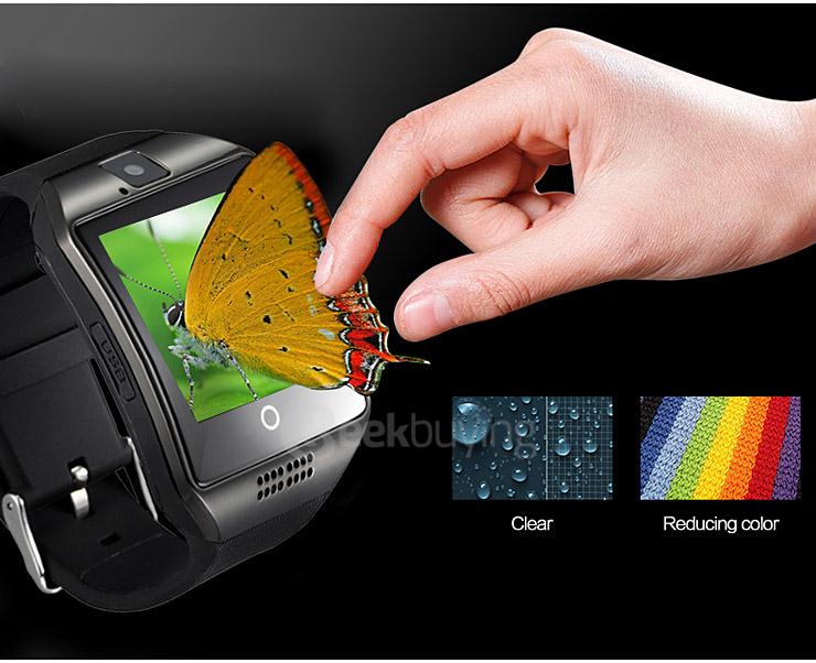 Q18 MTK6260A 1.3MP Camera TF Card and SIM Card Slot NFC Bluetooth 3.0 Smartwatch Smart Phone for Android and IOS - Black