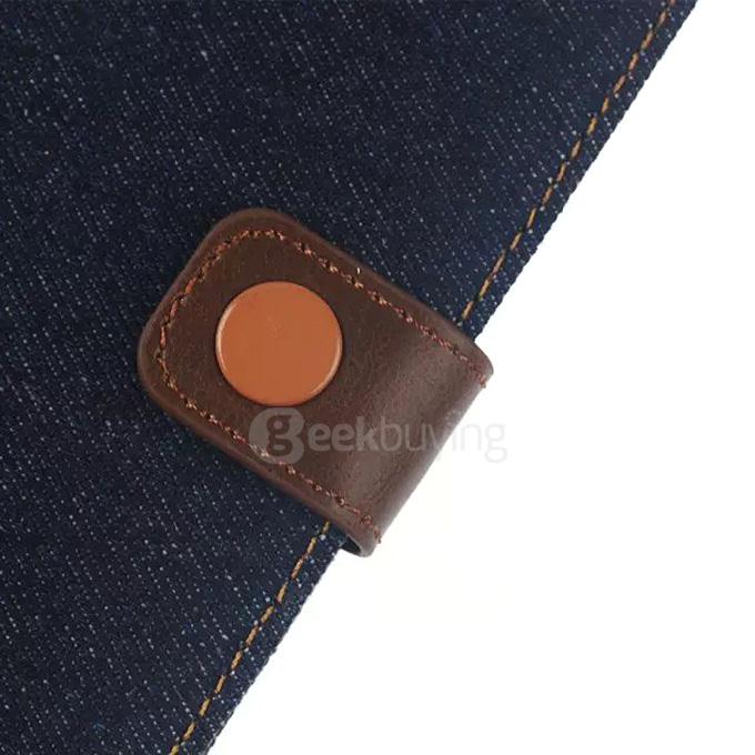 Denim Cloth Protective Leather Case With Holder/Card Slots/Wallet For SONY Xperia Z5 Smartphone - Black