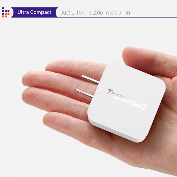 Tronsmart Quick Charge 2.0 18W AC Home Wall Travel USB Charger Fast Charger with 1.8M Micro USB Cable for Galaxy S6/S6 Edge Note 4/Edge Google Nexus 6 HTC M9 Xperia Z3/Z2 Sharp Aquos Pad/Zeta Xiaomi