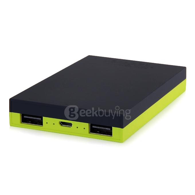 Buocker T40 13000mAh Portable Mobile Power Bank DC5V 1A / 2.1A For Smartphone PSP PDA iPod MP3/4/5 Camera - Black&Green