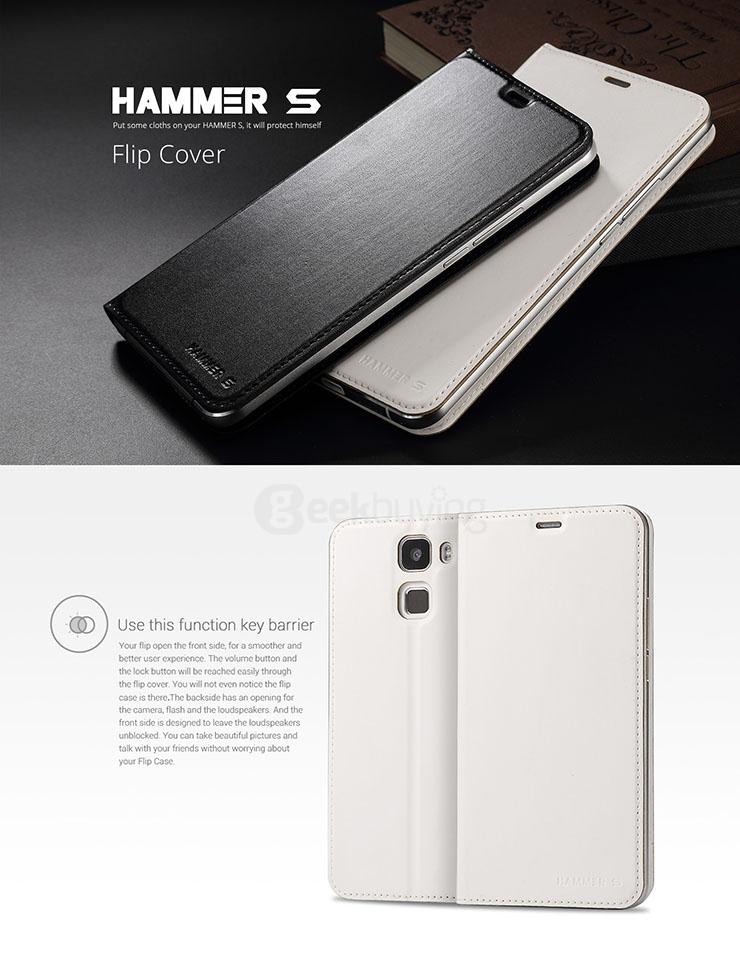 Original Flip Cover Protective PU Leather Case Smart Cover for UMI Hammer S Smartphone - Black