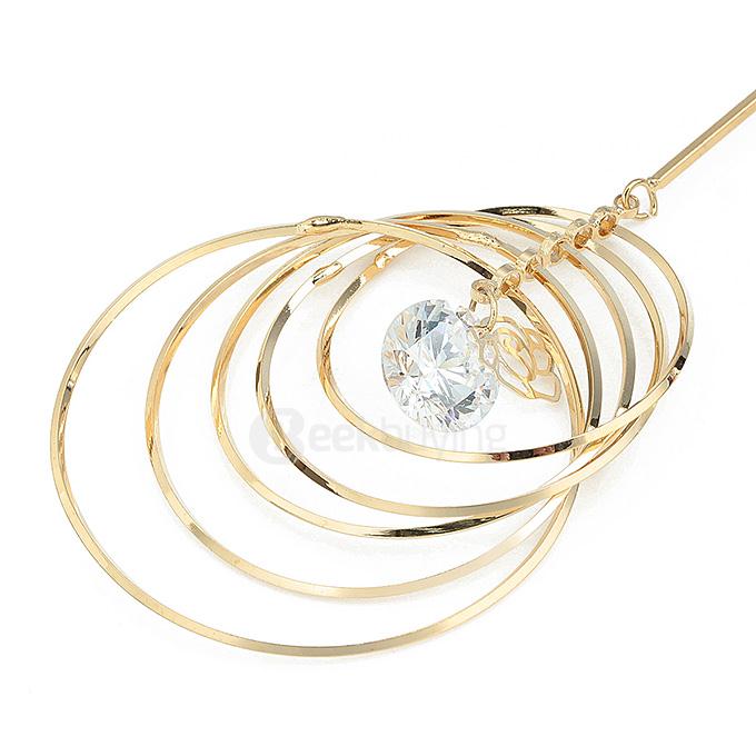 LBOS 01390 Fashion Women's Luxury Jewelry Zinc Alloy + Rhinestone Dangle Earrings - Gold