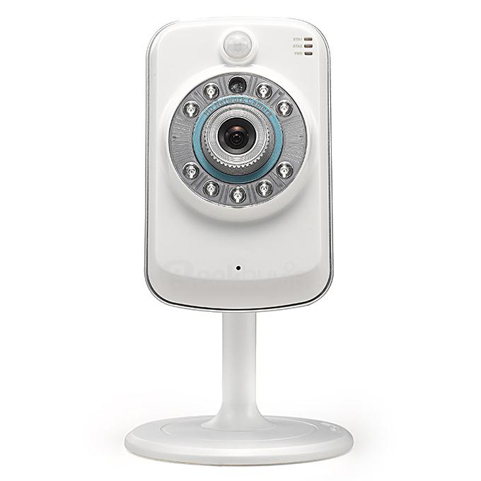 FUJIKAM FI-321 HD 720P IP Network Security Surveillance Camera H.264 1.0MP IR Cut Smart Mobile Phone Remote Wifi Wireless Camera with US Plug Adapter - White