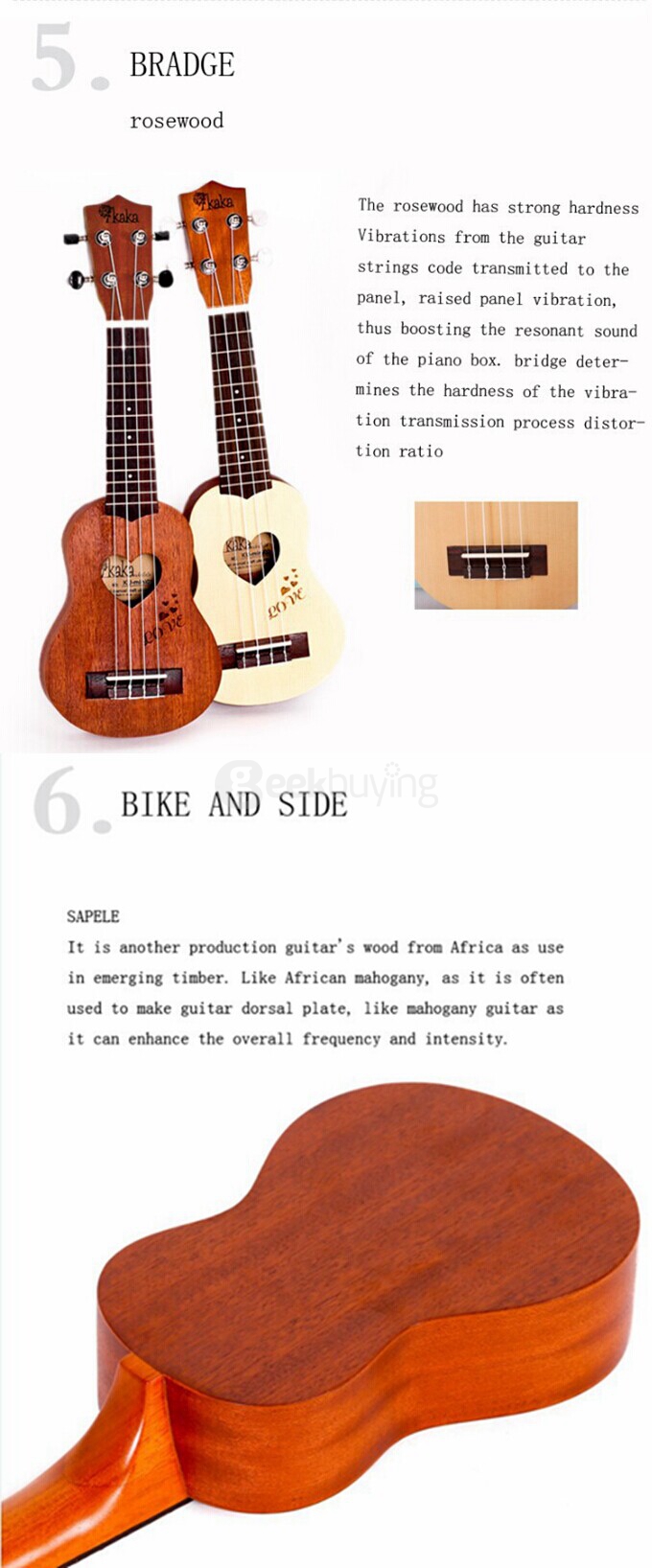 Kaka KU-MINI01 17 Inch Mini Soprano Sapele Ukulele Handcraft Wood Children Mini Guitar 4 Aquila Strings