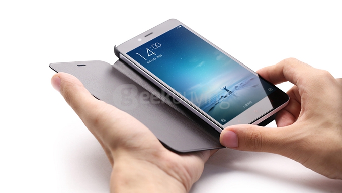 Original Xiaomi Protective PU Leather Hard Flip Cover Shell for Xiaomi Redmi Note 2 - Blue