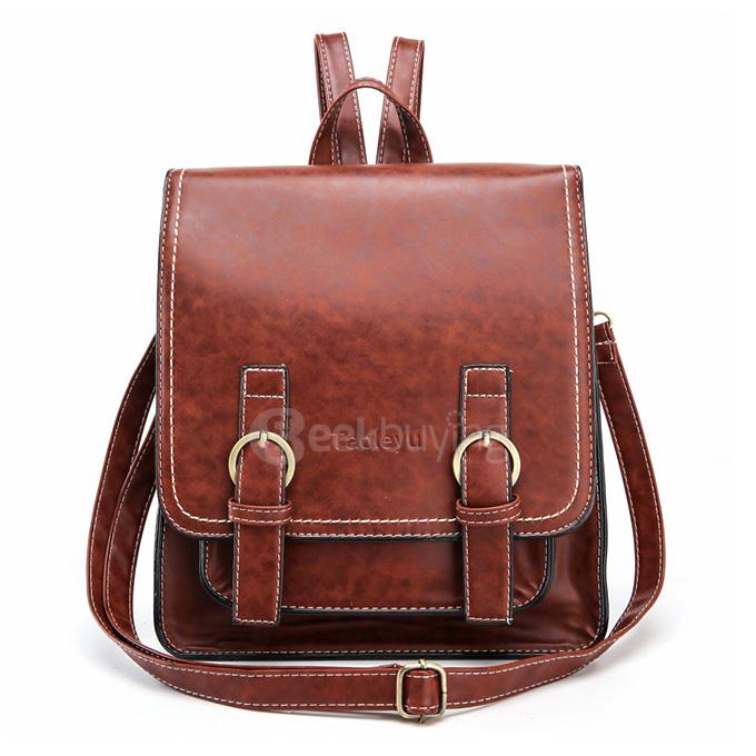 Taoleyu Retro Shoulder Bag Fashionable College Style Lady Bag Backpack - Brown