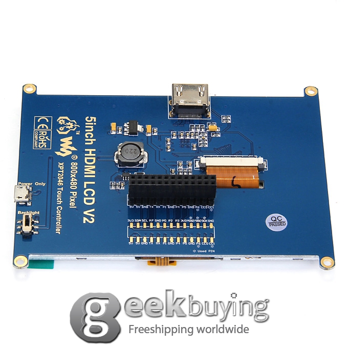 5 inch HDMI LCD (A) 800x480 High Resolution for Raspberry Pi 2 Model B / Raspberry Pi Model B / B+ / A+
