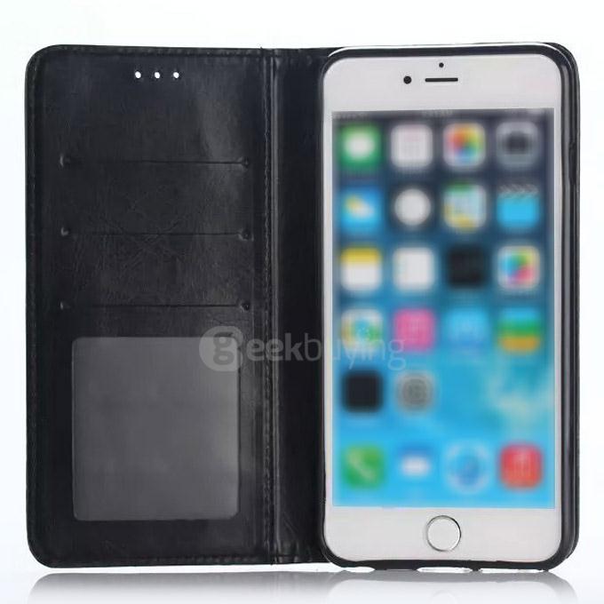 Protective Leather Case Back Case With Holder/Card Slots/Wallet For Apple iPhone 6s Plus 5.5inch - Black