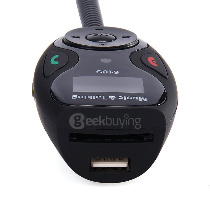 Bluetooth FM Transmitter Handsfree Car Kit MP3 Music Player Radio Adapter With AUX SD Card Reader - Black
