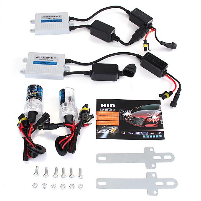 12000K H3 55W 12V Xenon HID Kit Car Headlight Slim Ballast Xenon Bulb - Black + White
