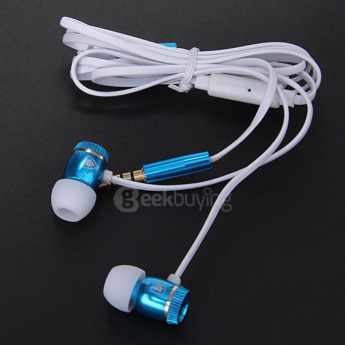 NJ-212 3.5mm Deep Bass In-ear Earphones HIFI Headphone with Mic/Control For iOS Android - Blue