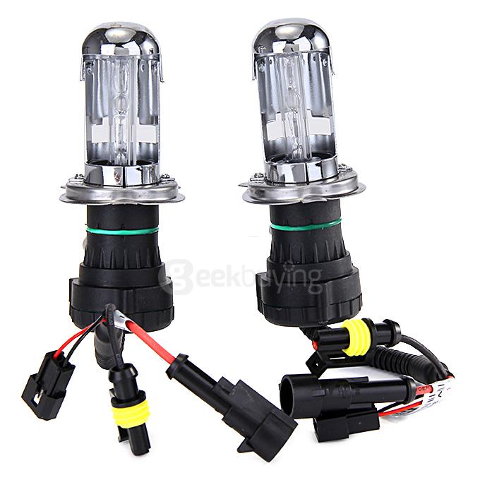 4300K Car H4-3 35W HID Xenon Headlight Light Lamp Bulb Replacement - Black + White ( One Pair )
