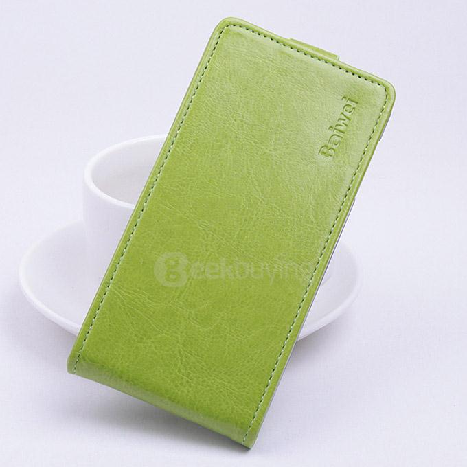 Baiwei Protective Hard Cover Up&Down Flip Stand Leather Case with Back Shell for DOOGEE Nova Y100X Smartphone - Green