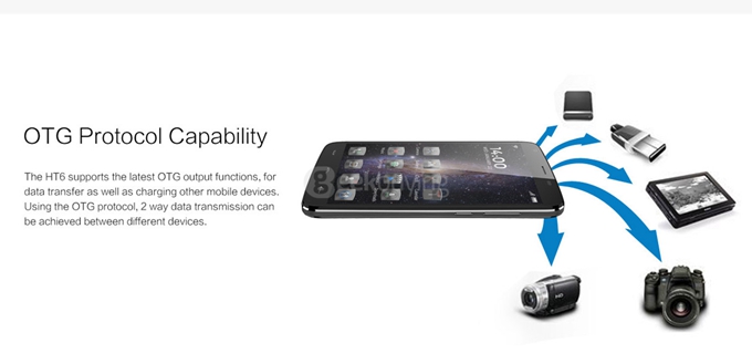 HOMTOM HT6 5.5inch 4G LTE 6250mAh Android 5.1 Smartphone 64-Bit MT6735 Quad Core 2GB 16GB 13.0MP IPS HD - Silver