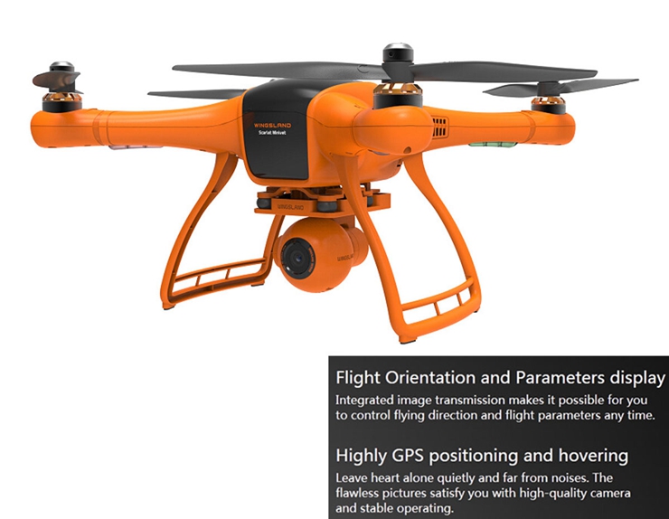 Wingsland Scarlet Minivet 5.8G FPW With 4MP HD Camera RC Quadcopter Aeromodelling - Orange