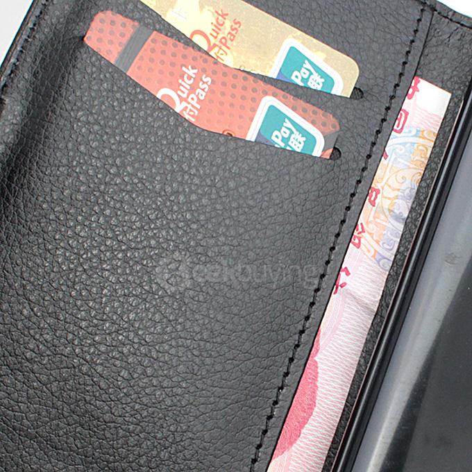 LingMao Litchi Peel Texture Protective Hard Cover Flip Stand Leather Case Cover for DOOGEE Nova Y100X Smartphone - Black