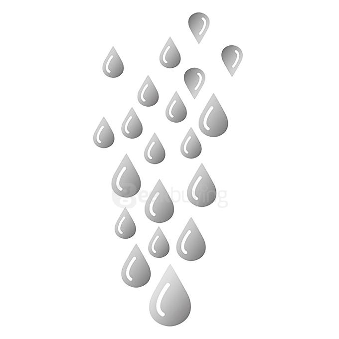 DIY Home Decorative Decal Art Mural Water Drop Raindrop Removable Acrylic 3D Mirror Wall Sticker - Silver