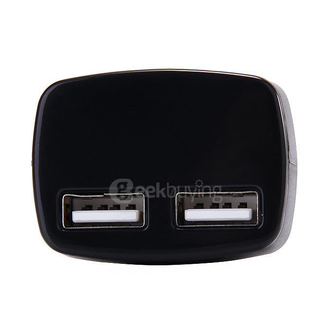 4 In 1 Car Charger Cigarette Lighter Dual USB Ports Voltage Current Meter Tester Adapter High Power - Black