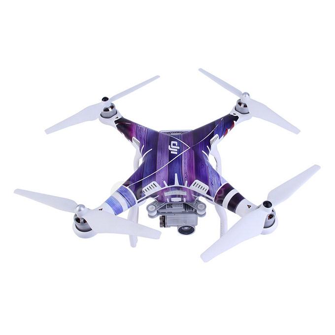DJI Phantom 3 PVC Stickers Purple Woodgrain Pattern Decals