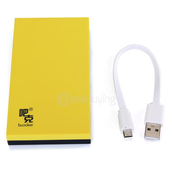 Buocker T40 13000mAh Portable Mobile Power Bank DC5V 1A / 2.1A For Smartphone PSP PDA iPod MP3/4/5 Camera - Black&Yellow
