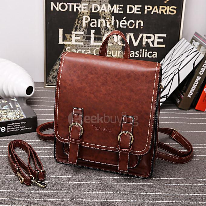 Taoleyu Retro Shoulder Bag Fashionable College Style Lady Bag Backpack - Brown