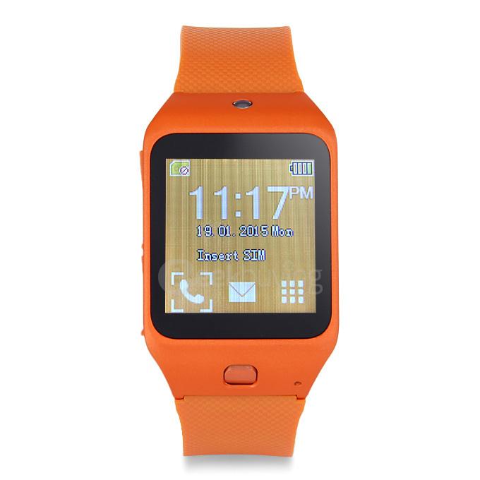 KEN XIN DA W3 1.44'' IPS LCD Capacitive 128x128 Bluetooth 3.0 Smart Watch Phone SC6531 0.32GHz 32MB ROM 0.08MP - Orange