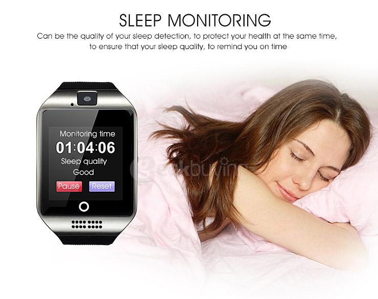 Q18 MTK6260A 1.3MP Camera TF Card and SIM Card Slot NFC Bluetooth 3.0 Smartwatch Smart Phone for Android and IOS - Black