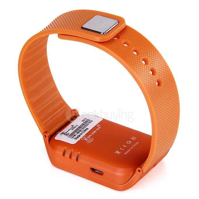 KEN XIN DA W3 1.44'' IPS LCD Capacitive 128x128 Bluetooth 3.0 Smart Watch Phone SC6531 0.32GHz 32MB ROM 0.08MP - Orange