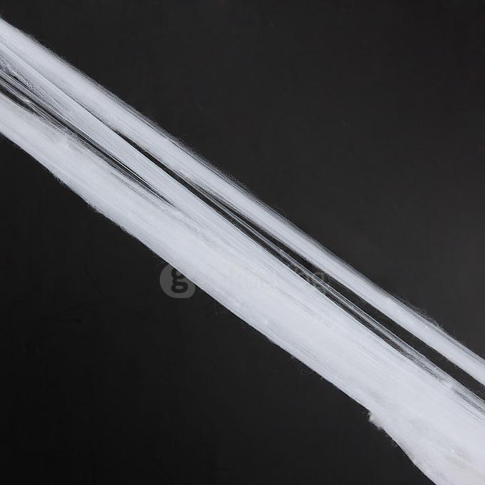 Stretchable Spiderwebs with Spiders for Halloween Decorations - White + Black