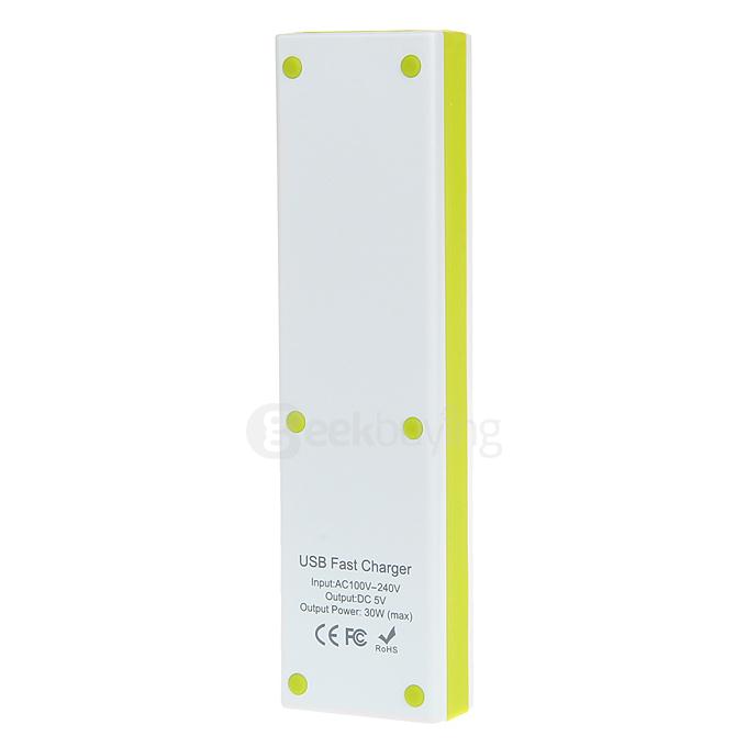 EGTONG 6-Port USB Fast Charger Fire-Resistant Smart Charger for iPhone / iPod / Tablet - EU Plug