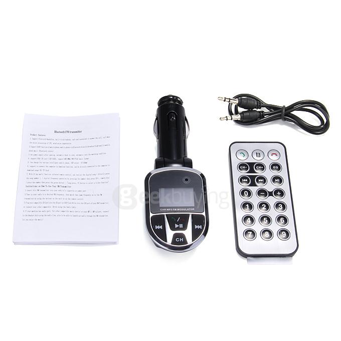 3 in 1 BT013 Bluetooth Adapter MP3 Player Wireless Car FM Transmitter LCD Screen with SD USB Slot - Black + Silver