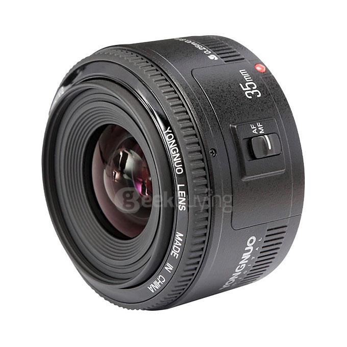 Yongnuo YN35mm F2 Lens Wide Angle AF Prime Lenses for Canon - Black