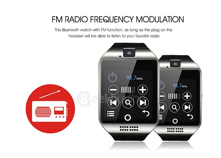 Q18 MTK6260A 1.3MP Camera TF Card and SIM Card Slot NFC Bluetooth 3.0 Smartwatch Smart Phone for Android and IOS - Black