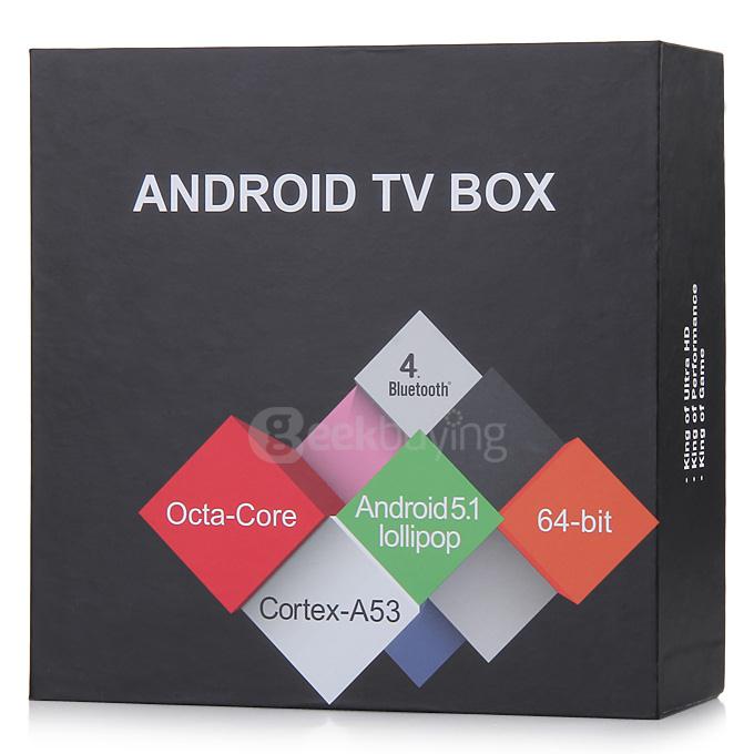 B386 TV BOX Android 5.1 4K TV Box RK3368 Octa Core 64bit 2G/16 AP6335 AC WIFI Bluetooth4.0 1000M LAN HDMI 2.0 NETFLIX