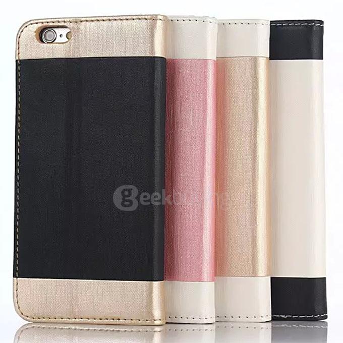 New Style Luxury Golden Filamentous Pattern Wallet Leather Case Cover For Apple iPhone 6s 4.7 inch Phone - Black